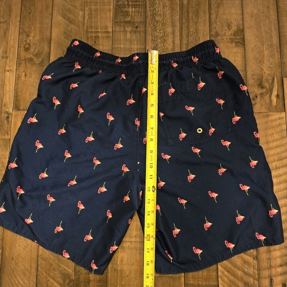 Navy Flamingo Print Swim Shorts - Picture 4 of 5